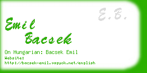 emil bacsek business card